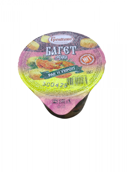 Гренки стакан Багетные раки/укроп 100 г, шт